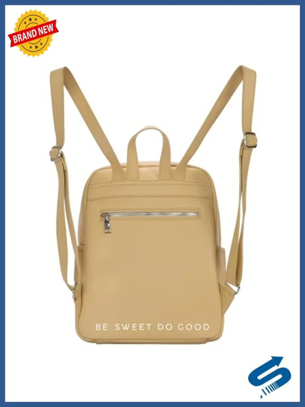 Faux Leather Kawaii Face Fashion Backpack with Laptop Compartment